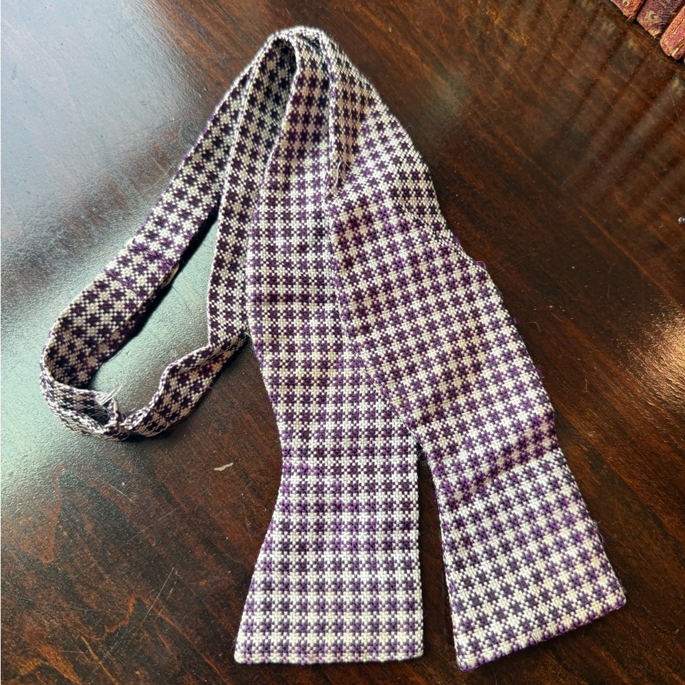 Purple and White Checkered Men's Tie